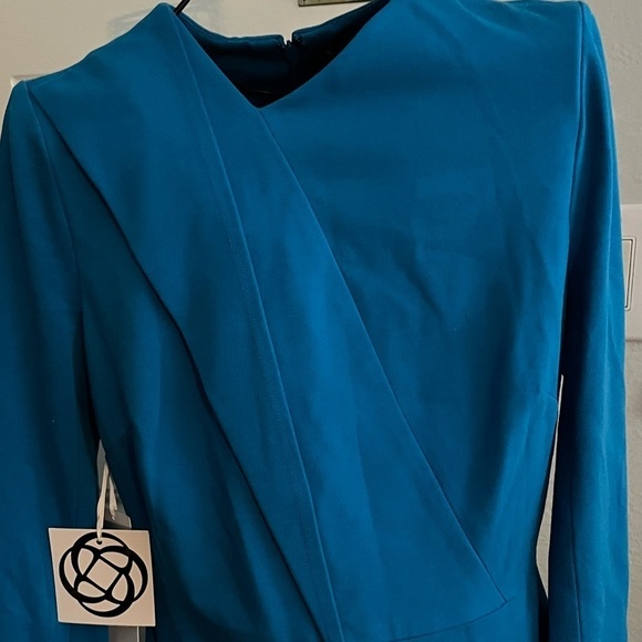 Per Se by Carlisle Collection Dress Size 4 Turquoise Zip Up Back Ret $555 NWT - Picture 5 of 11